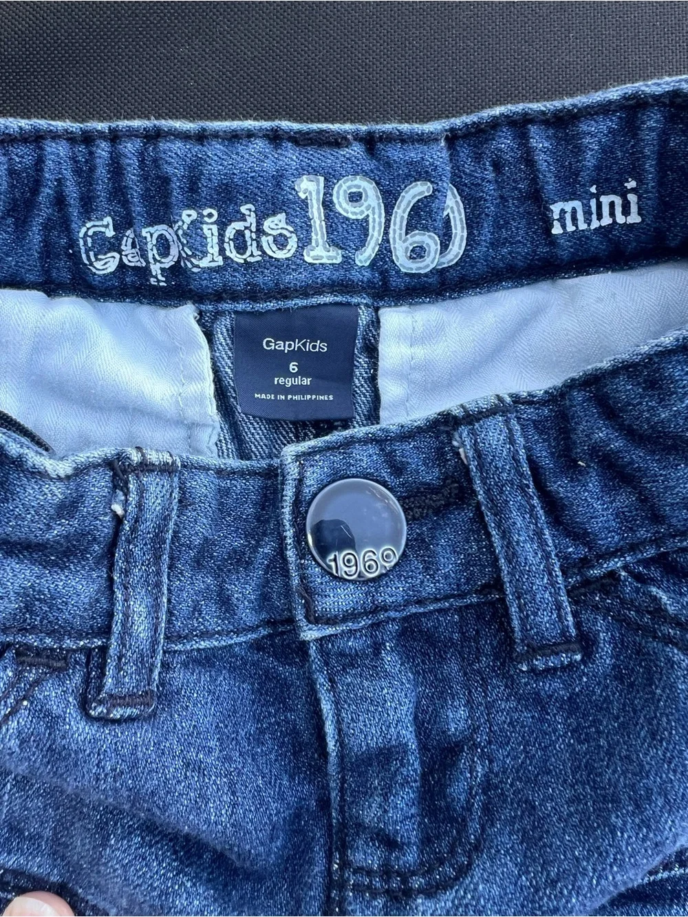 GapKids 1969 Dark Wash Denim Mini Skirt Girls Size 6 Regular A-Line